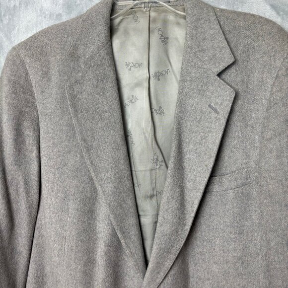 Vintage Lacrosse Mens Camel Hair Gray Blazer 42L Made In USA Lined Flaws - Picture 7 of 12